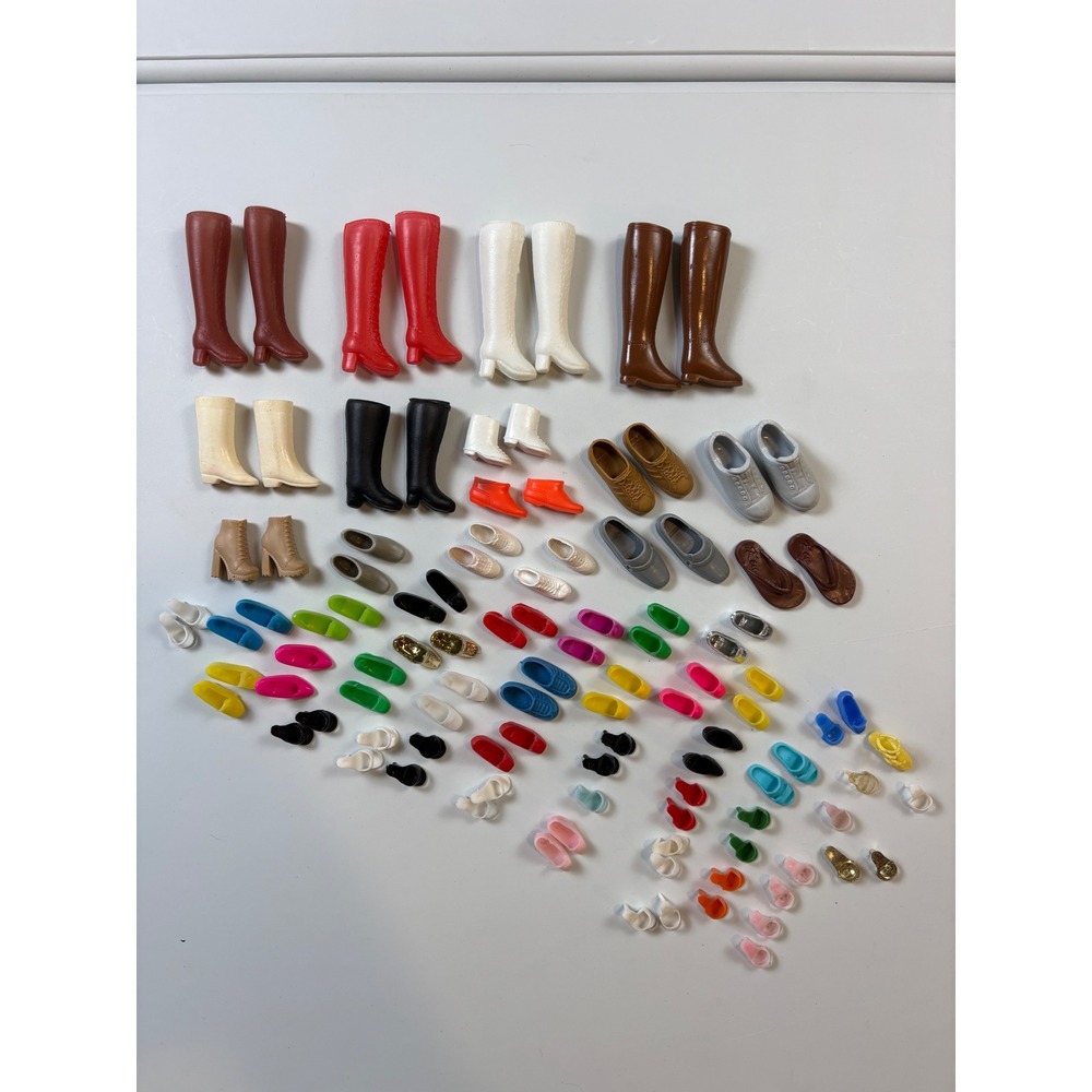 Vintage Barbie & Ken Shoe Boot Lot 49 Pair 1950's - 1970's Mod